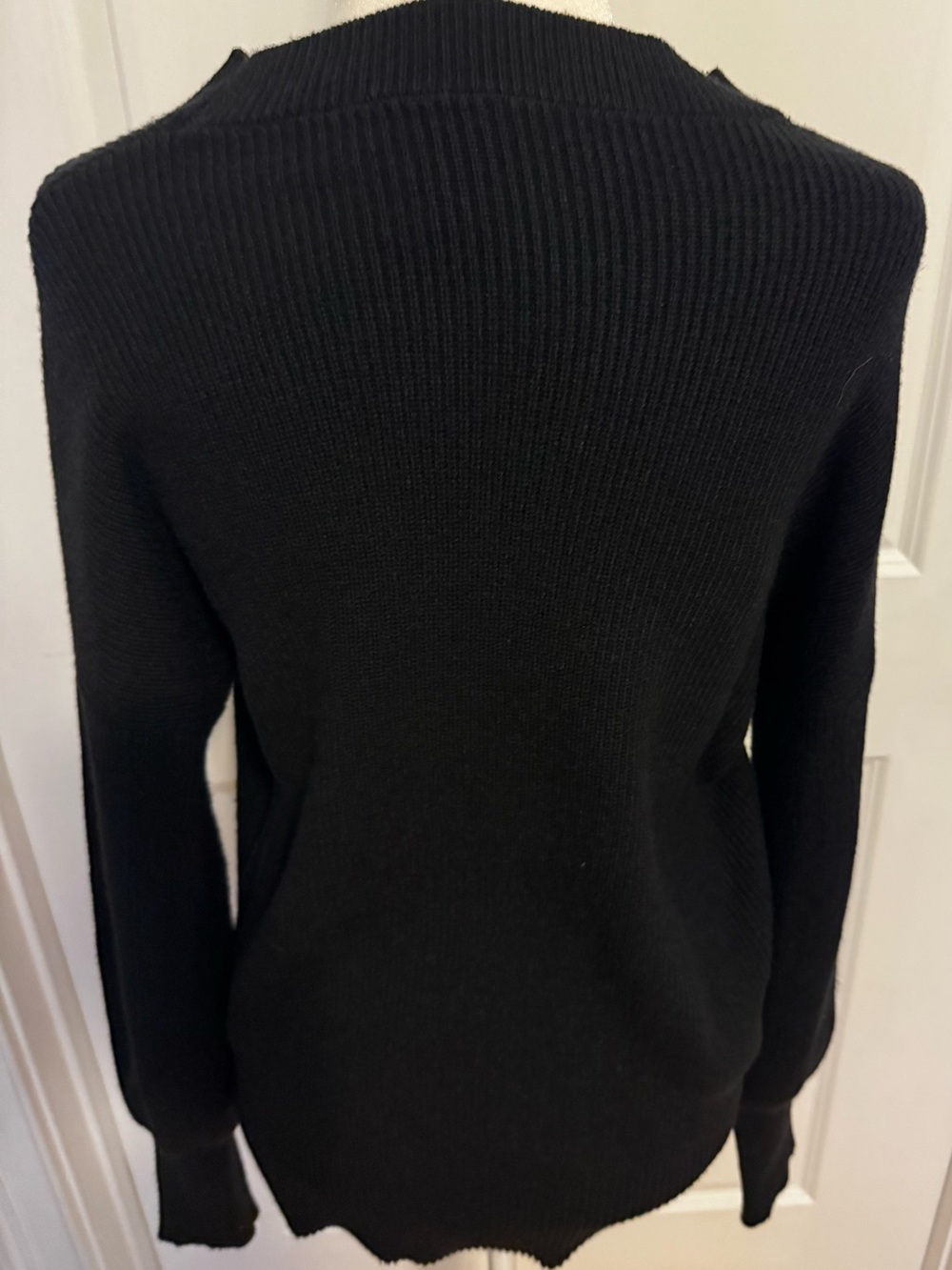 Classic Black Ribbed Crewneck Sweater